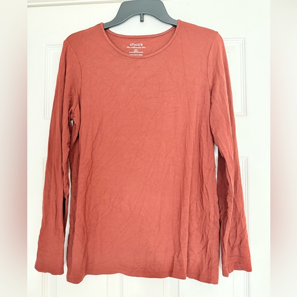 Chico's Tops - Chico's Rust Long Sleeve Tee
